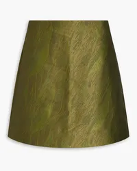 Ganni Satin-jacquard mini skirt - Green Green