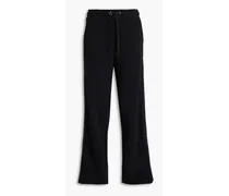 French cotton-blend terry track pants - Black