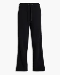 Emporio Armani French cotton-blend terry track pants - Black Black