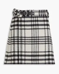 J.W.Anderson Checked wool-blend flannel mini wrap skirt - Black Black