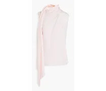 Wrap-effect silk top - Pink