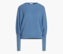 Ribbed cashmere sweater - Blue