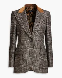 Dolce & Gabbana Checked wool-blend tweed blazer - Brown Brown