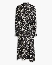 Officine Generale Bonnie printed silk-twill midi dress - Black Black