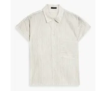 Striped cotton-voile shirt - Neutral