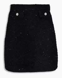 Sandro Sequin-embellished metallic knitted mini skirt - Black Black