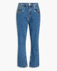 RE/DONE 70s embellished high-rise straight-leg jeans - Blue Blue