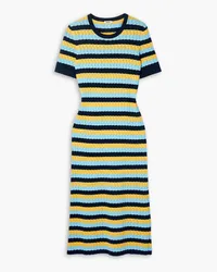 Jason Wu Striped pointelle-knit midi dress - Multicolor Multicolor