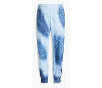 Tie-dyed French cotton-terry sweatpants - Blue