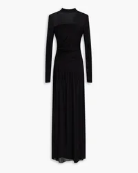 Diane von Furstenberg Kirstie mesh-paneled jersey maxi dress - Black Black