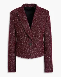 Rag & Bone Valerie cropped wool-blend bouclé-tweed blazer - Burgundy Burgundy