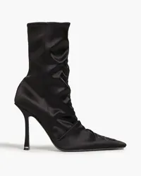 Alexander Wang Logo-embroidered satin ankle boots - Black Black