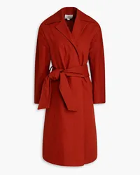 Vince Belted cotton-blend crepe coat - Red Red