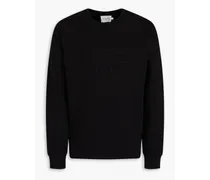 Appliquéd cotton-blend fleece sweatshirt - Black