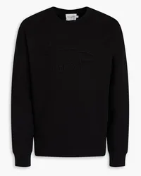 Kitsuné Appliquéd cotton-blend fleece sweatshirt - Black Black