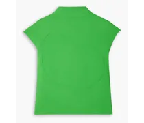 Vladia cutout textured-crepe blouse - Green