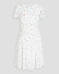 Emporio Armani Gathered printed crepon mini dress - White White