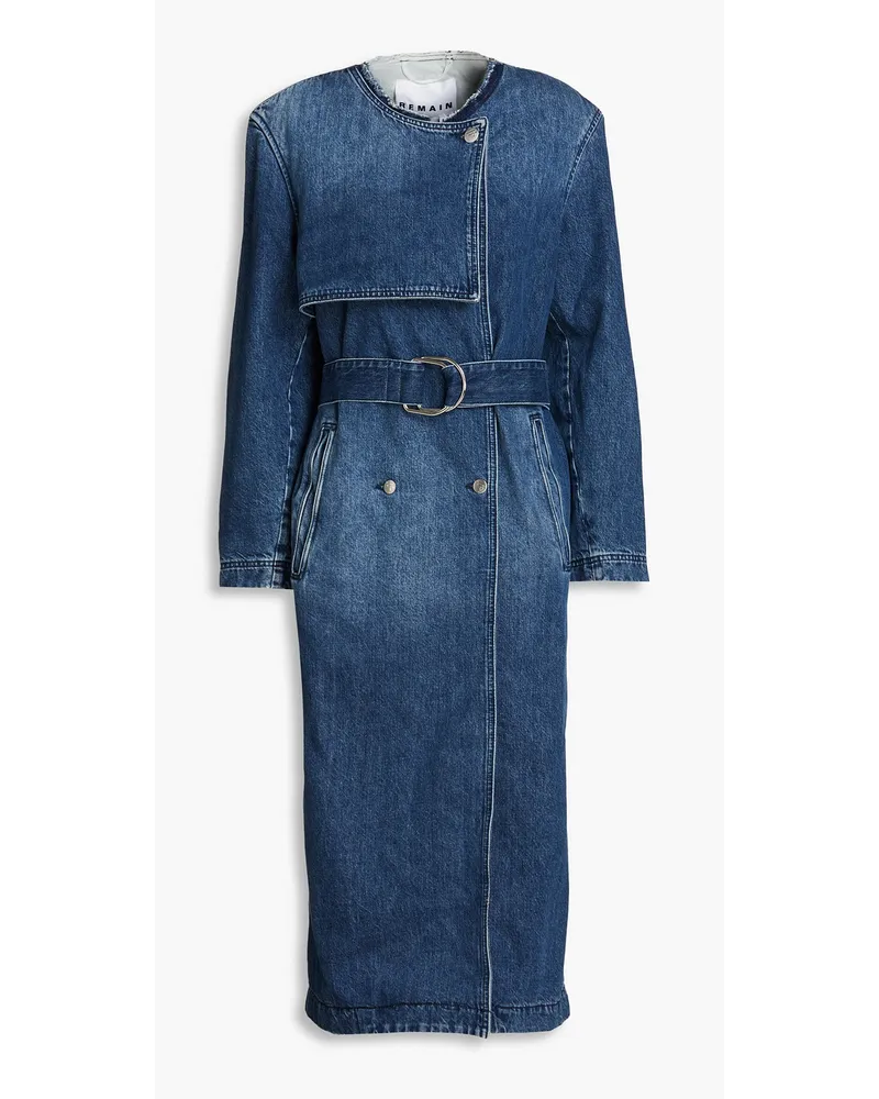 ROTATE Birger Christensen Adina denim trench coat - Blue Blue