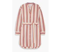 Striped cotton-poplin shirt dress - Neutral
