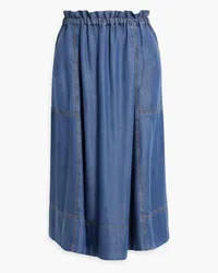 Iris & Ink Livia Lyocell-chambray midi skirt - Blue Blue