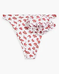 Magda Butrym Ruffled floral-print low-rise bikini briefs - Red Red