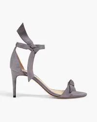 Alexandre Birman Clarita 75 bow-detailed suede sandals - Gray Gray