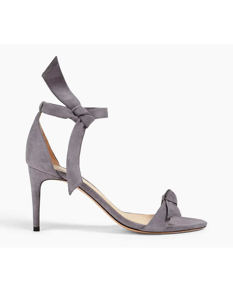 Alexandre Birman Clarita 75 bow-detailed suede sandals - Gray Gray