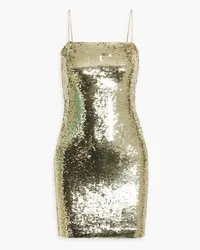 Alice + Olivia Alice Olivia - Cutout sequined stretch-tulle mini dress - Metallic Metallic