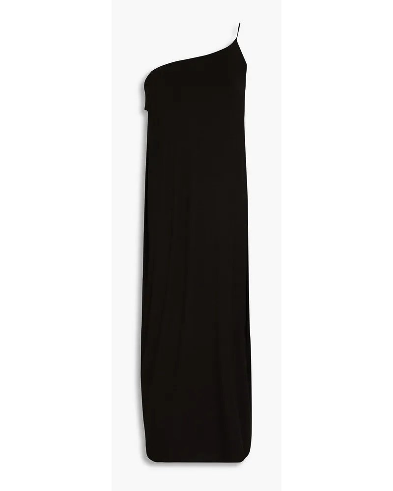 Enza Costa One-shoulder stretch-jersey midi dress - Black Black