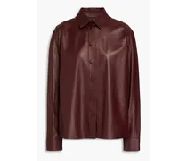 Leather shirt - Burgundy