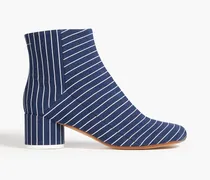 Pinstriped twill ankle boots - Blue