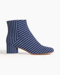 Maison Margiela Pinstriped twill ankle boots - Blue Blue