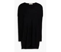 Ribbed cotton and cashmere-blend sweater - Black