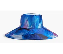 Mila tie-dyed satin-twill bucket hat - Blue