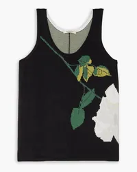 Peter Do Floral-jacquard ECOVERO-blend tank - Black Black