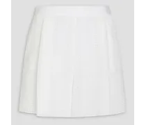 Sequin-embellished cotton-blend shorts - White