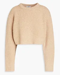 Claudie Pierlot Ribbed mélange wool-blend sweater - Neutral Neutral