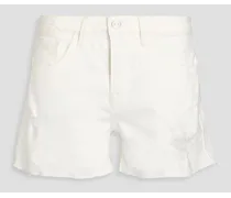 Distressed denim shorts - White