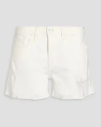 Frame Denim Distressed denim shorts - White White