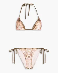 Zimmermann Printed triangle bikini - Pink Pink