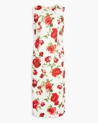 Carolina Herrera New York Floral-print cotton-blend twill midi dress - Red Red