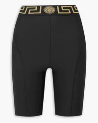 Versace Jacquard-trimmed stretch-jersey biker shorts - Black Black