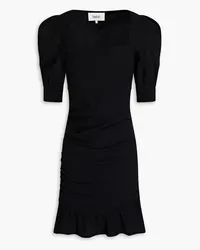 ba&sh Woody ruched crepe mini dress - Black Black