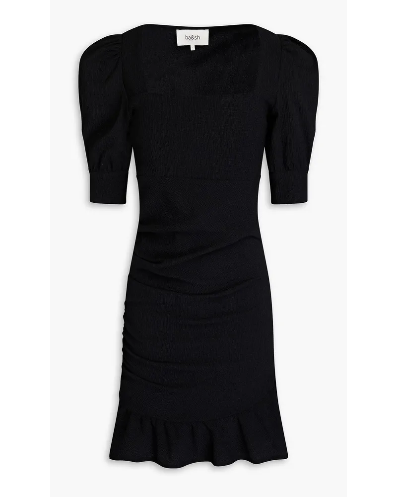 ba&sh Woody ruched crepe mini dress - Black Black