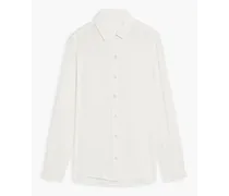 Quinn crinkled cotton-gauze shirt - White