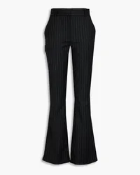 Acne Studios Pinstriped wool-blend twill flared pants - Black Black