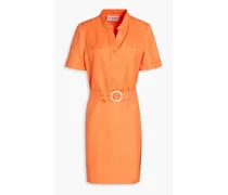 Claudie Pierlot Rousse belted woven mini shirt dress - Orange Orange