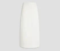 Mya linen-jacquard midi skirt - White