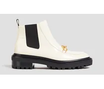 Jessa embellished patent-leather Chelsea boots - White