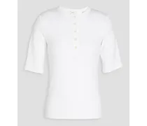 Ribbed stretch-modal T-shirt - White